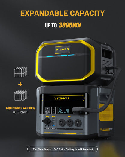 VTOMAN FlashSpeed 1548Wh LiFePO4 Expansion Battery, view 2