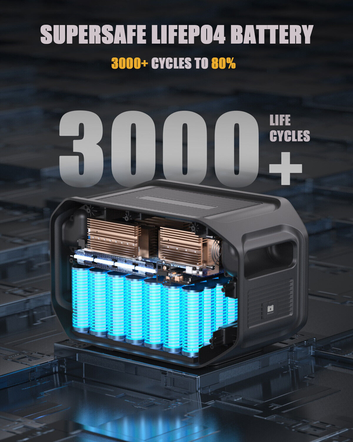 VTOMAN FlashSpeed 1548Wh LiFePO4 Expansion Battery, view 3