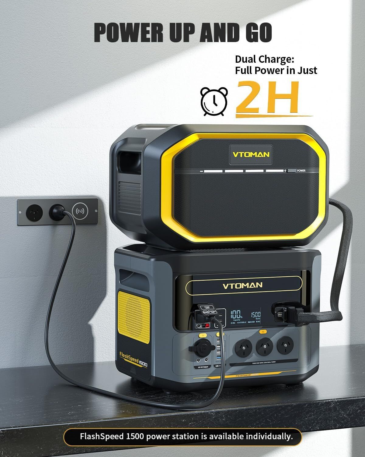VTOMAN FlashSpeed 1548Wh LiFePO4 Expansion Battery, view 4
