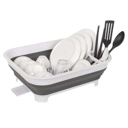 Collapsible Dish Rack with Utensil Compartment, view 2