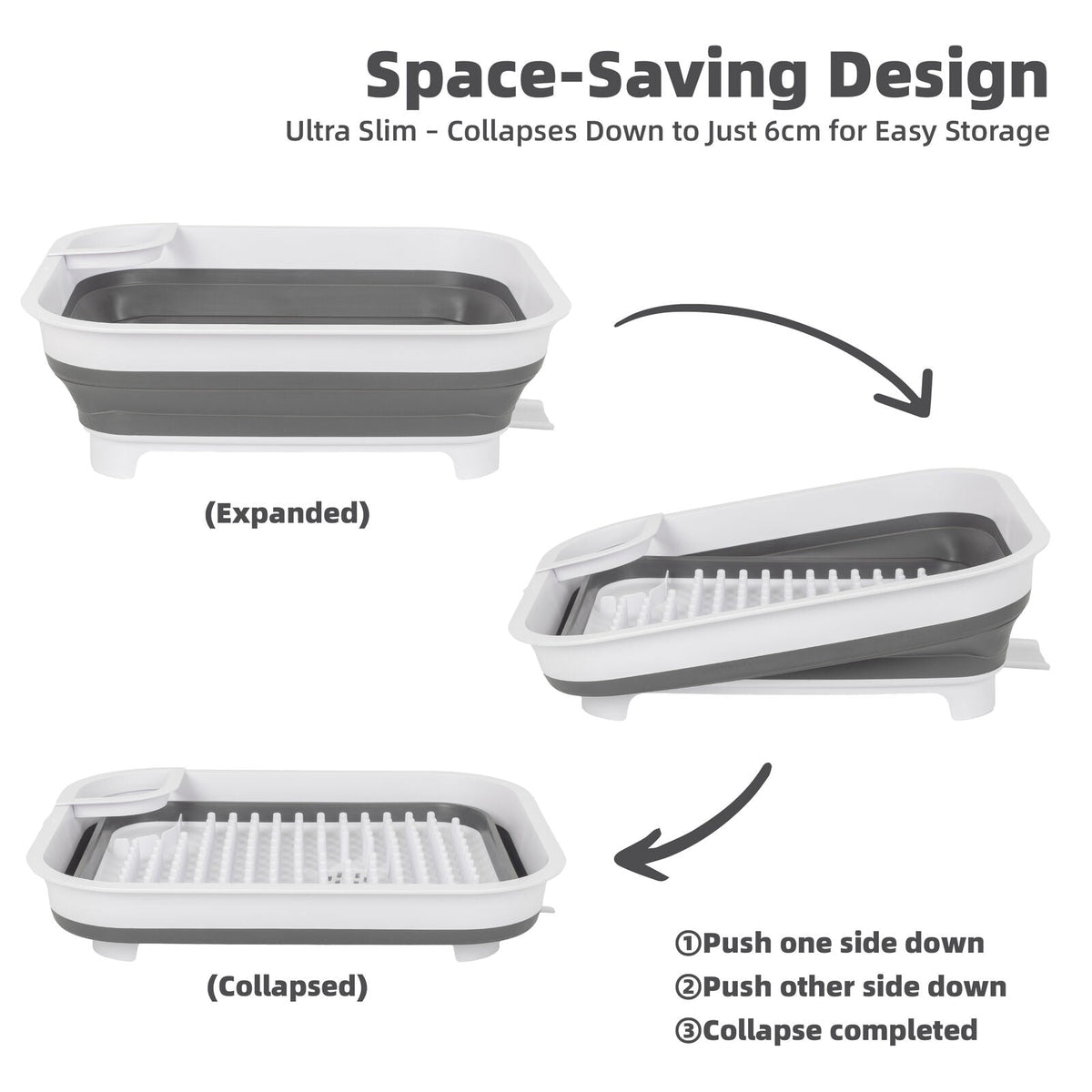 Collapsible Dish Rack with Utensil Compartment, view 7