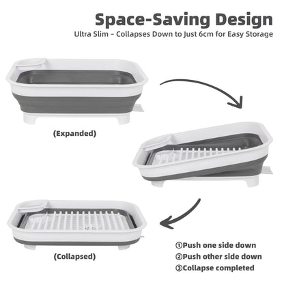 Collapsible Dish Rack with Utensil Compartment, view 7