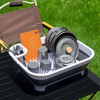 Collapsible Dish Rack with Utensil Compartment, view 8