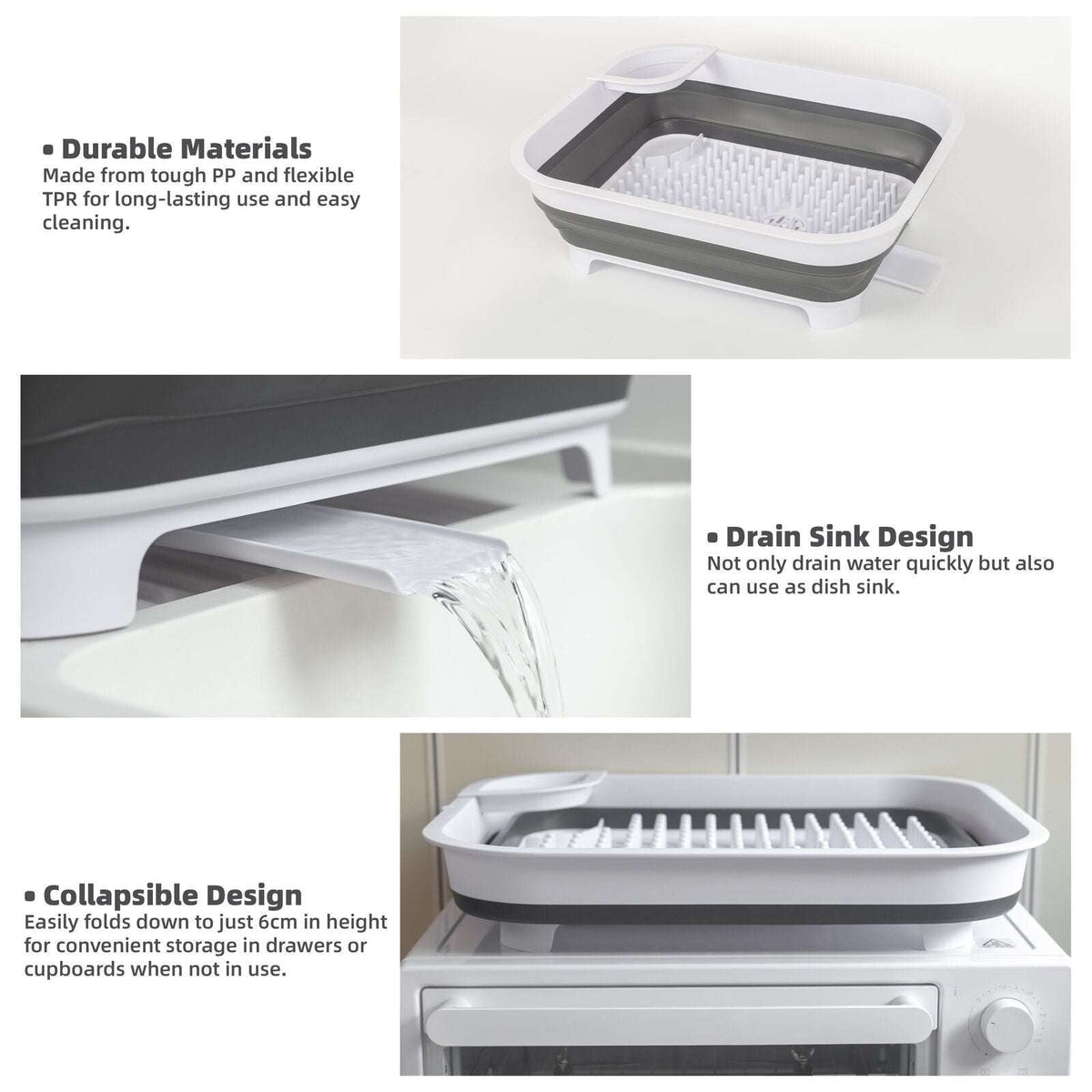 Collapsible Dish Rack with Utensil Compartment, view 9