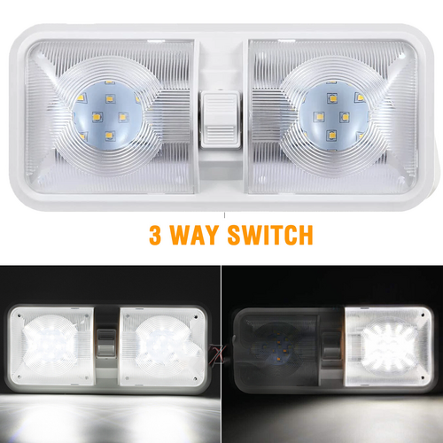 12V RV Double Dome LED Ceiling Light, view 5