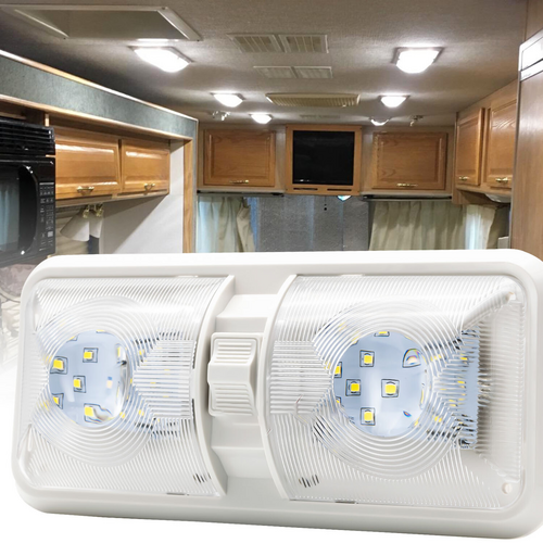 12V RV Double Dome LED Ceiling Light, view 7