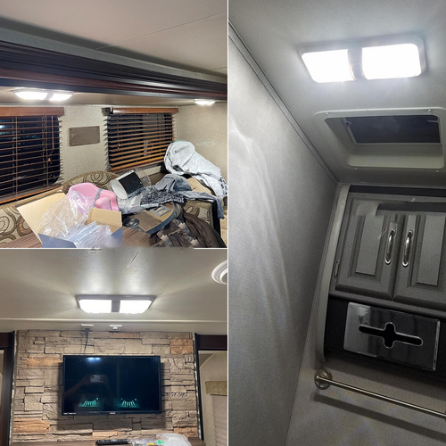 12V RV Double Dome LED Ceiling Lights 2 Pack, view 3