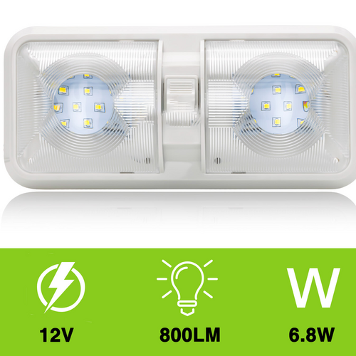 12V RV Double Dome LED Ceiling Lights 2 Pack, view 10