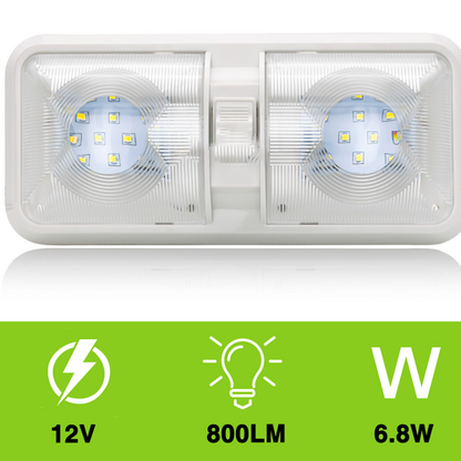 12V RV Double Dome LED Ceiling Lights 2 Pack, view 10