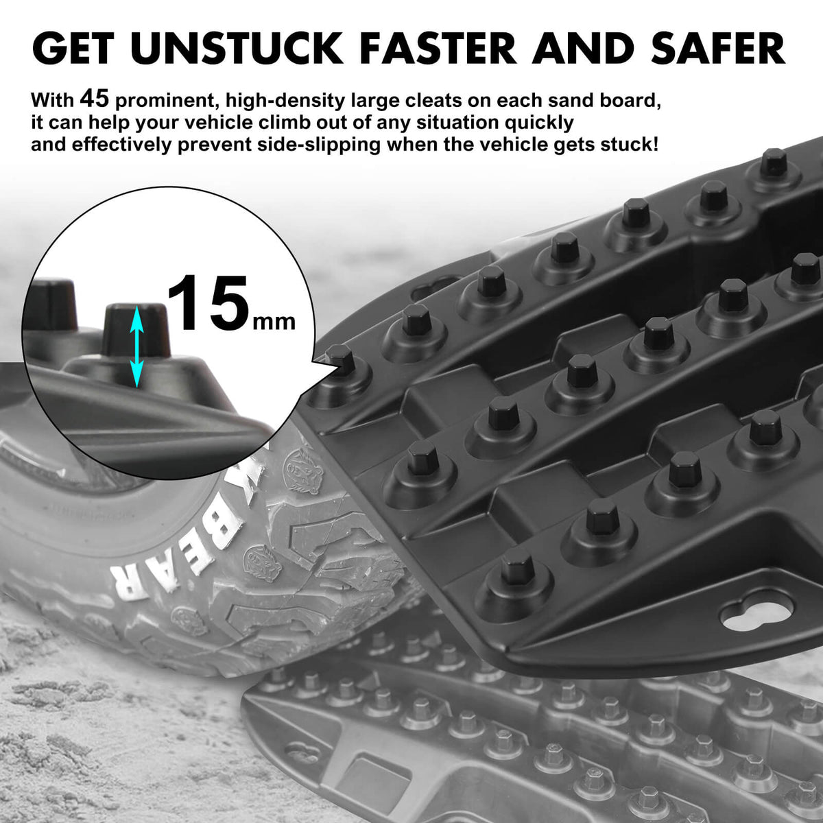 Mini Recovery Tracks 2pc - X-BULL Black, view 3