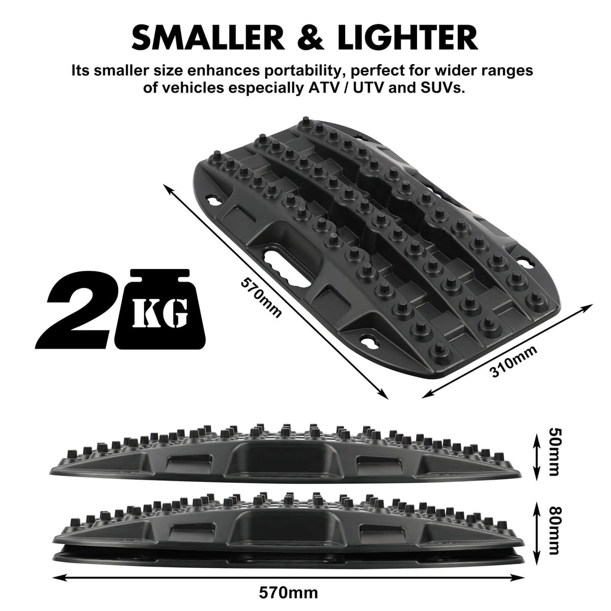 Mini Recovery Tracks 2pc - X-BULL Black, view 4