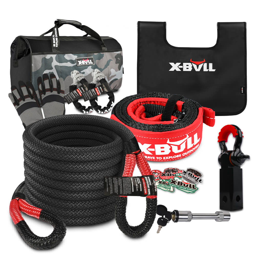 Kinetic Recovery Kit with Rope & 5T Hitch - X-BULL