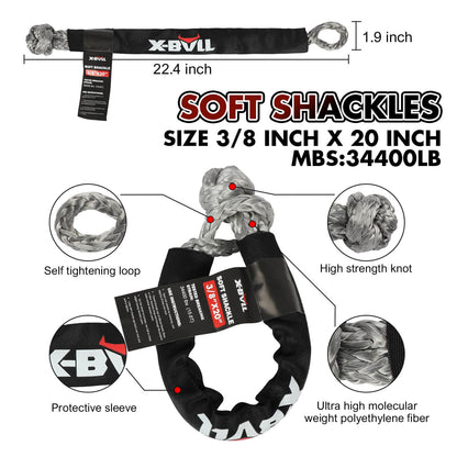 Kinetic Recovery Kit with Rope & 5T Hitch - X-BULL, view 4