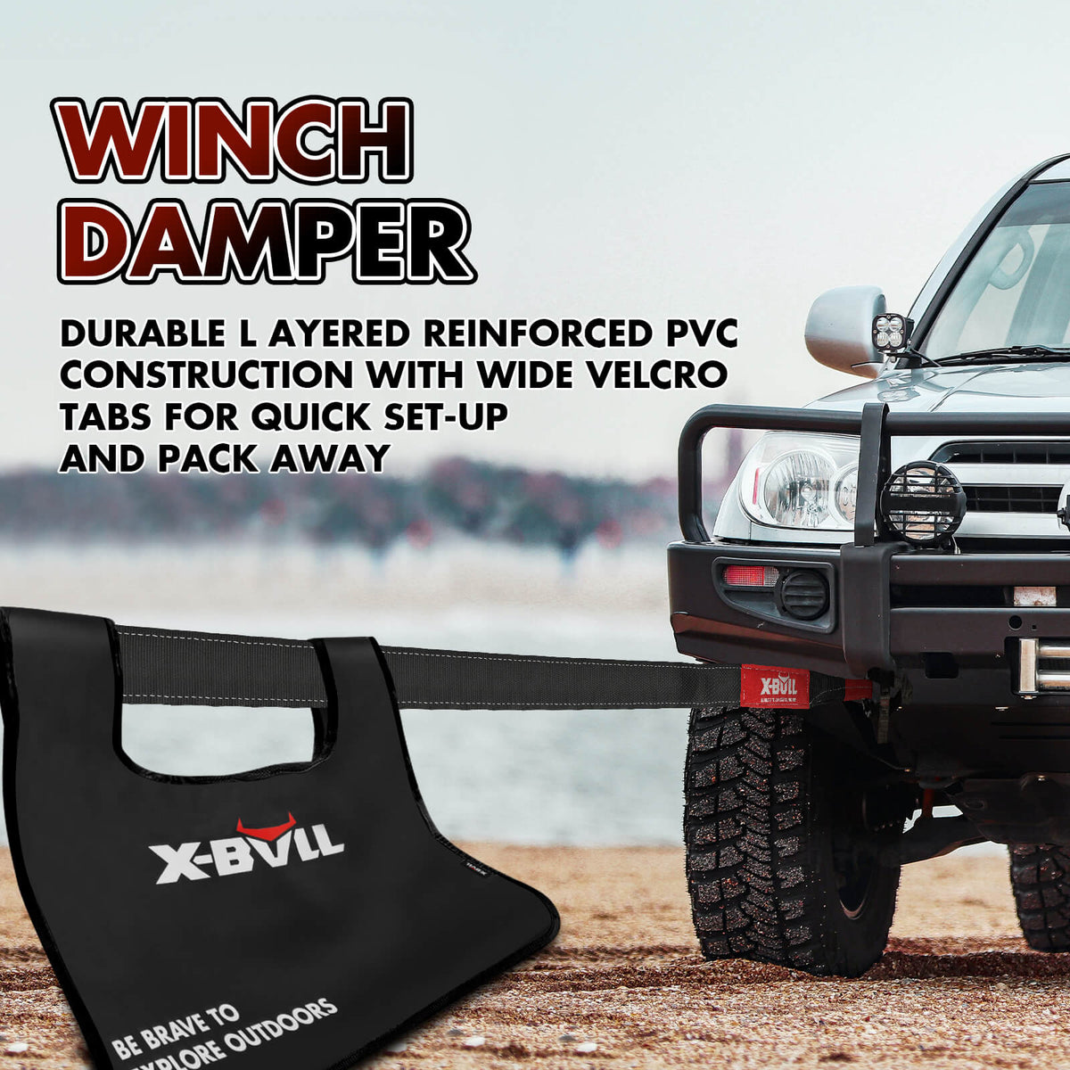 Kinetic Recovery Kit with Rope & 5T Hitch - X-BULL, view 5