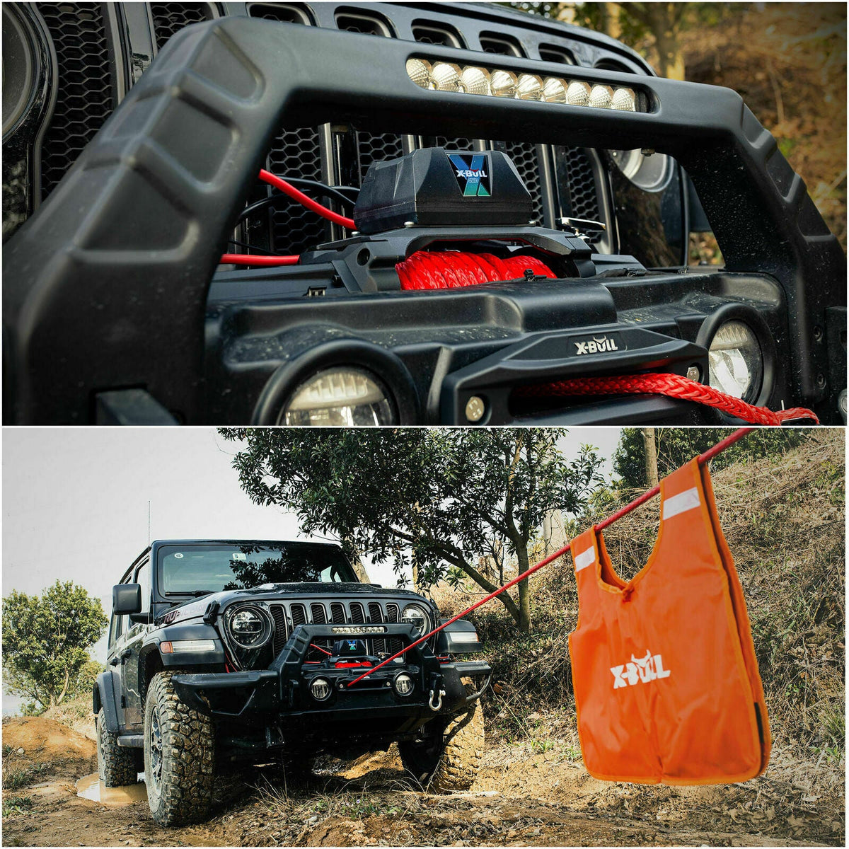 12V Electric Winch 14500lb with Synthetic Rope - X-BULL, view 3