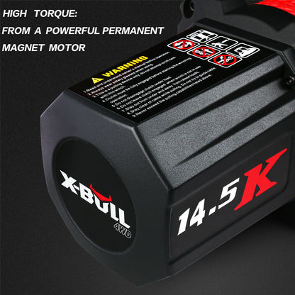 12V Electric Winch 14500lb with Synthetic Rope - X-BULL, view 6