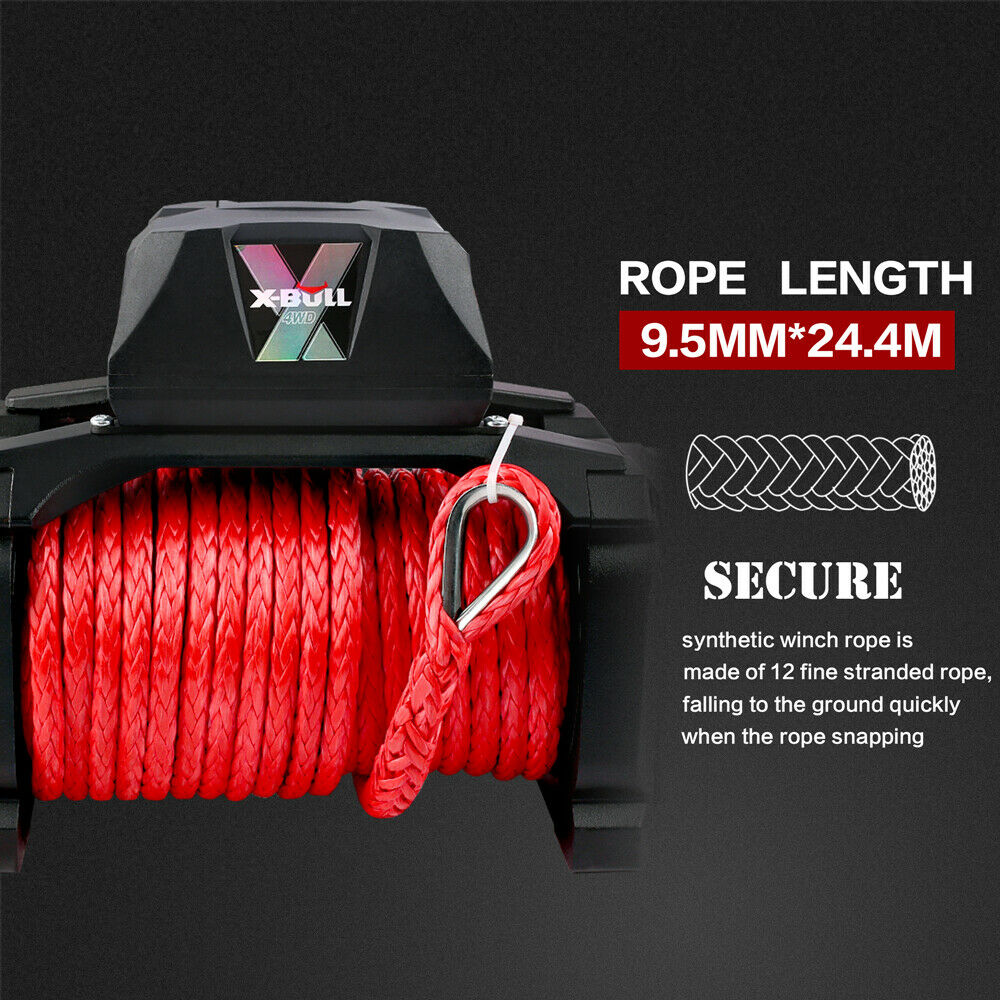 12V Electric Winch 14500lb with Synthetic Rope - X-BULL, view 5