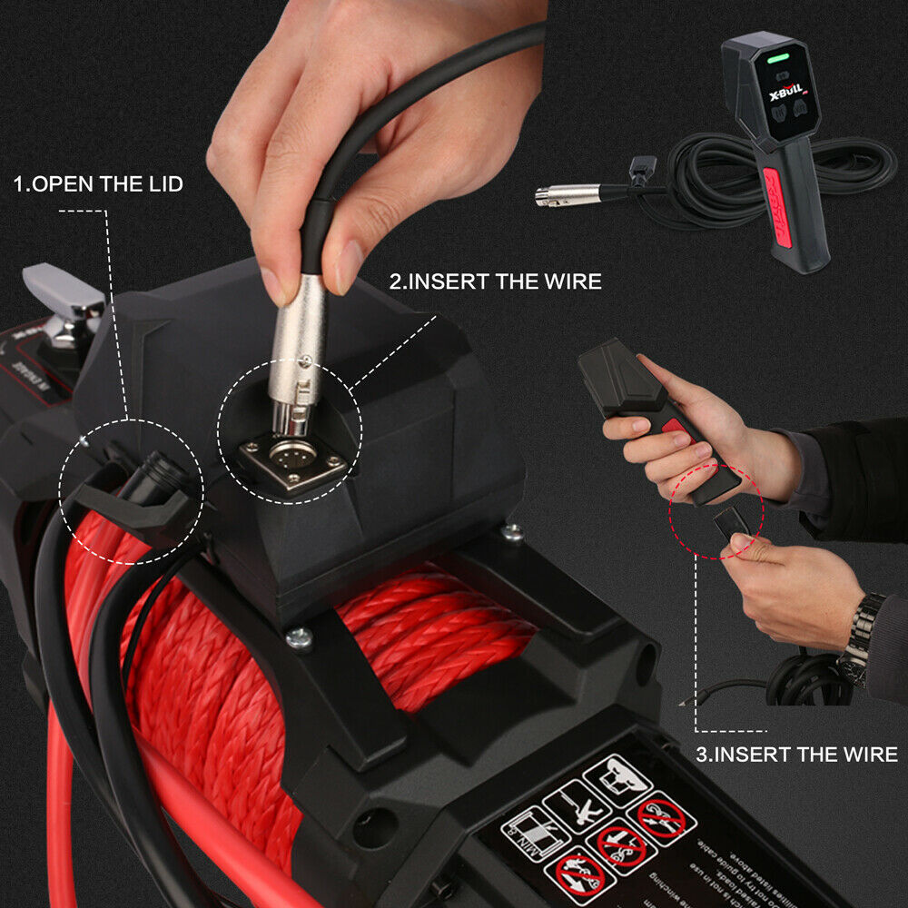 12V Electric Winch 14500lb with Synthetic Rope - X-BULL, view 4