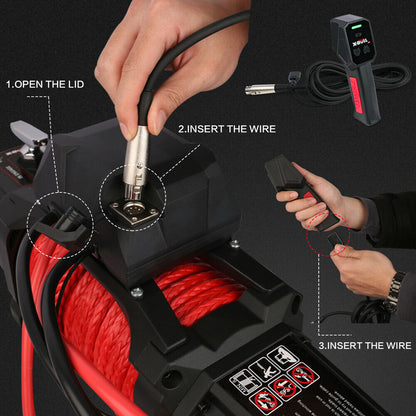 12V Electric Winch 14500lb with Synthetic Rope - X-BULL, view 4