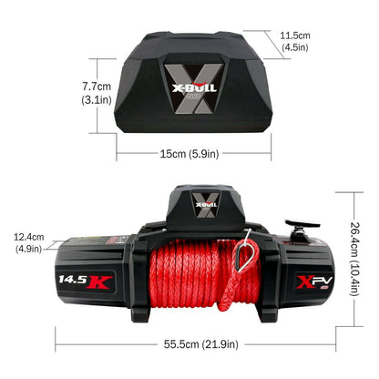 12V Electric Winch 14500lb with Synthetic Rope - X-BULL, view 8