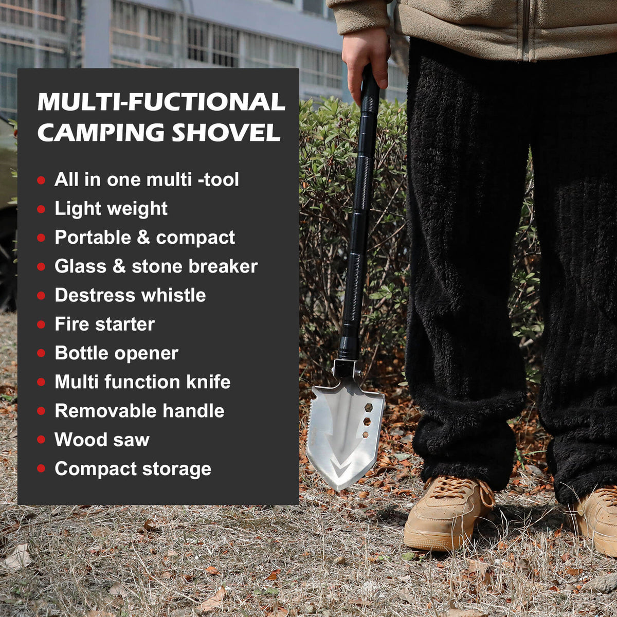Folding Survival Shovel Multi-Tool - X-BULL, view 7