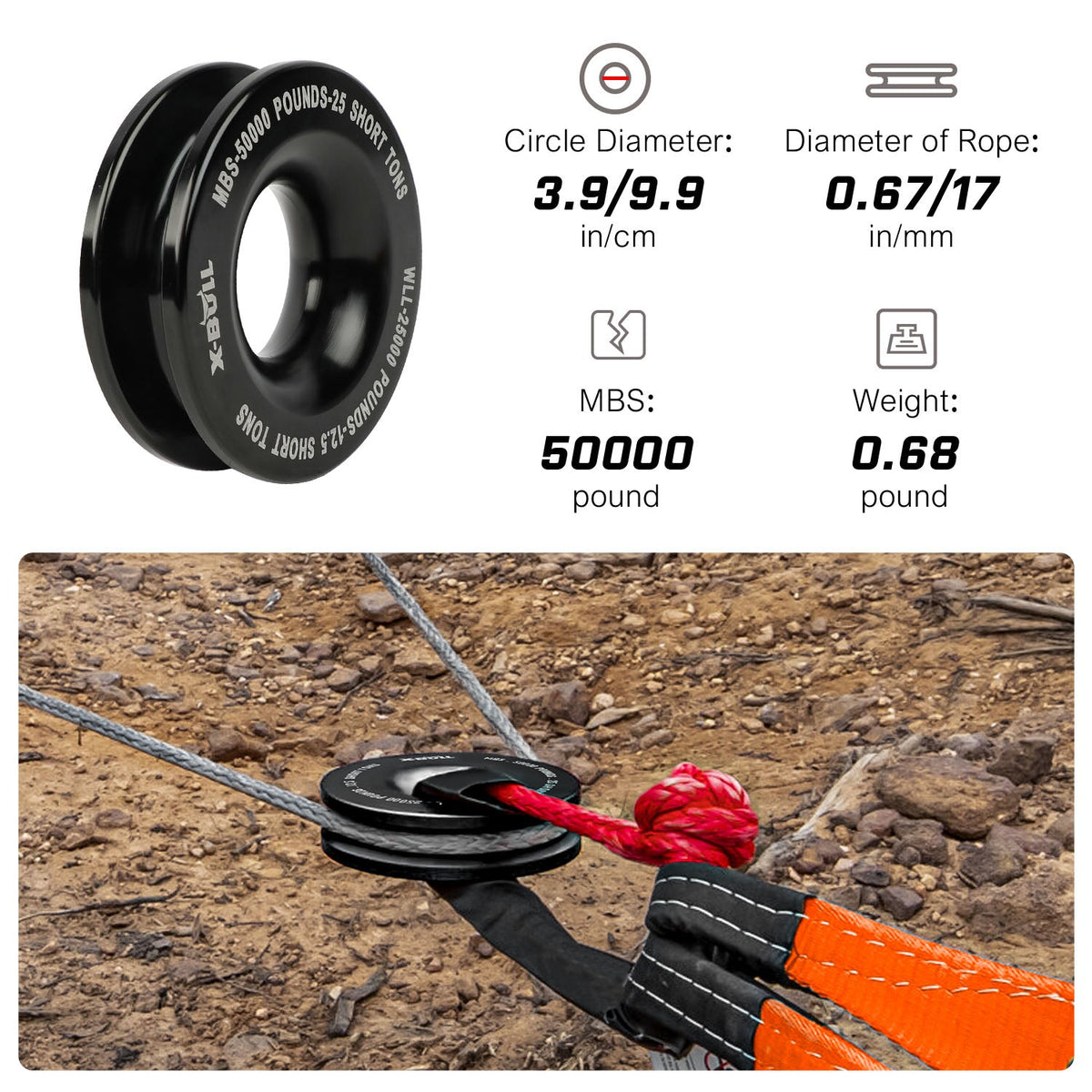 Recovery Ring & Soft Shackle Kit - X-BULL, view 3