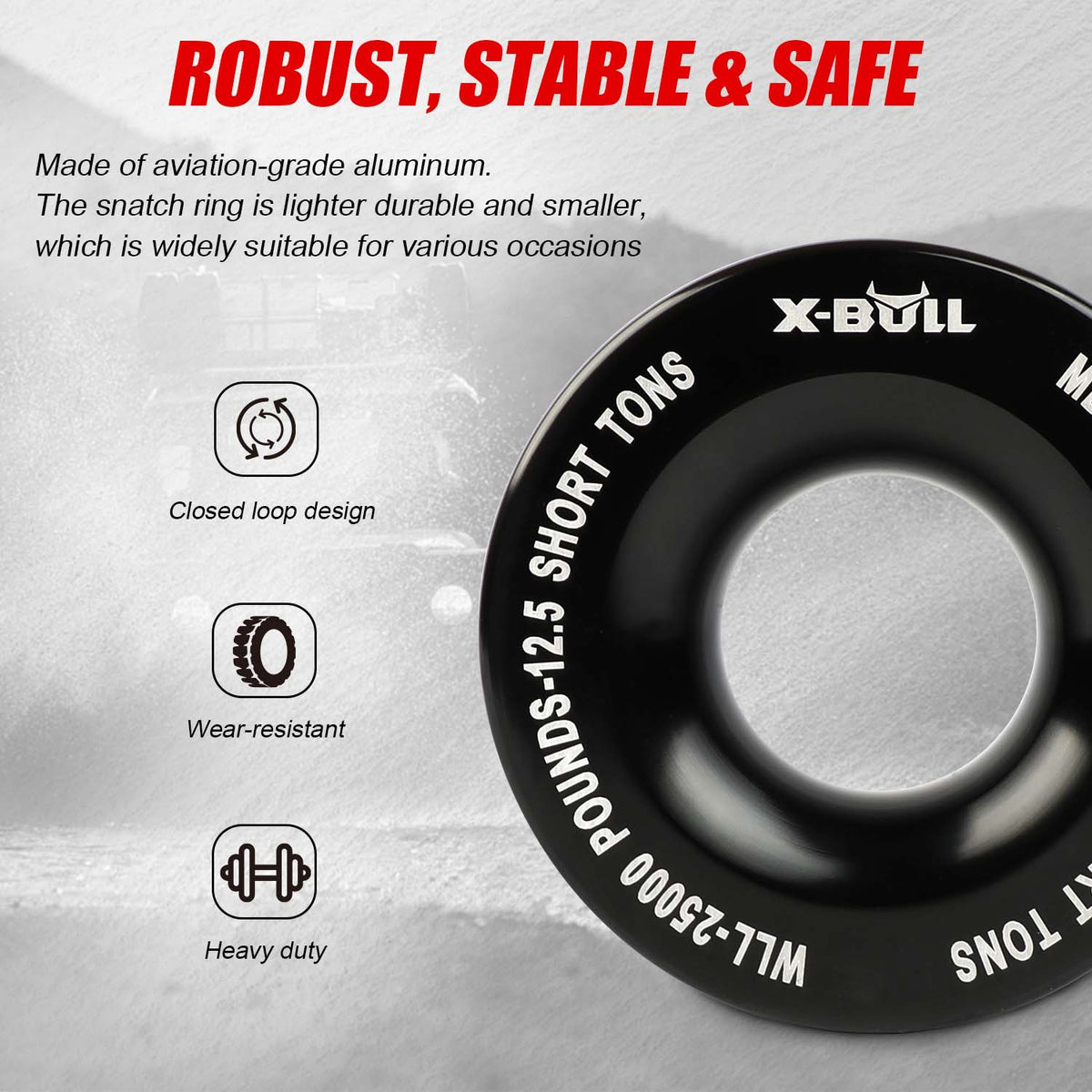 Soft Shackle, Recovery Ring & 5T Hitch Kit - X-BULL, view 4
