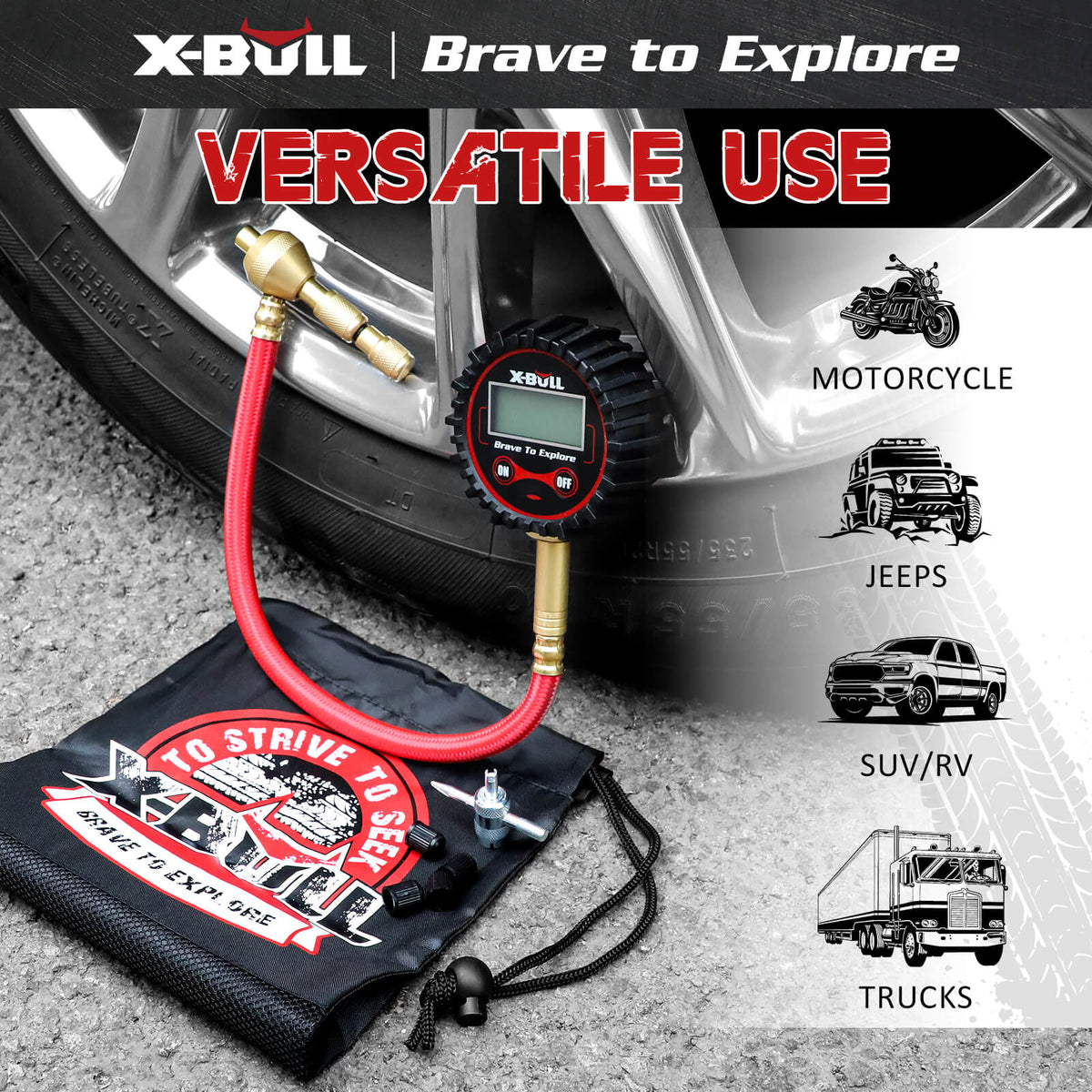 X-BULL Digital Tyre Pressure Gauge 250PSI, view 2
