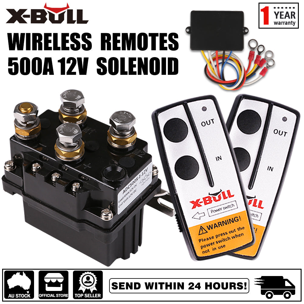 12V Winch Remote & 500A Solenoid Kit - X-BULL