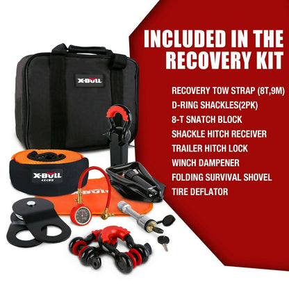 4WD Recovery Kit with Tracks & Snatch Strap - X-BULL Orange, view 2