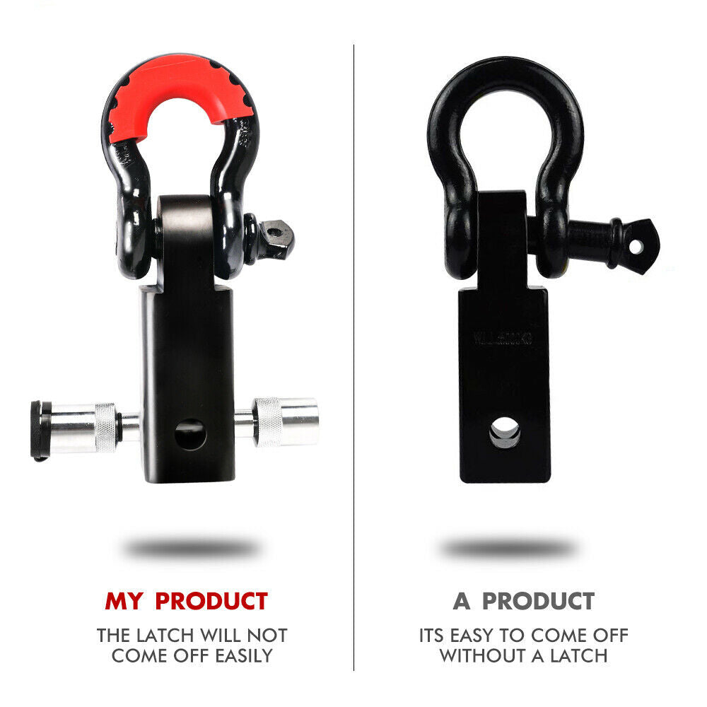 5T Recovery Hitch Receiver with Bow Shackle - X-BULL, view 3