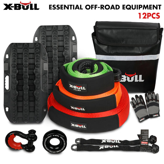 4WD Recovery Kit with Tracks & Soft Shackles - X-BULL