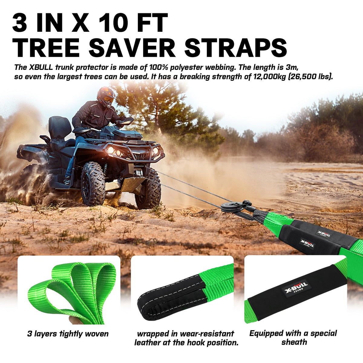 4WD Recovery Kit with Tracks & Soft Shackles - X-BULL, view 4