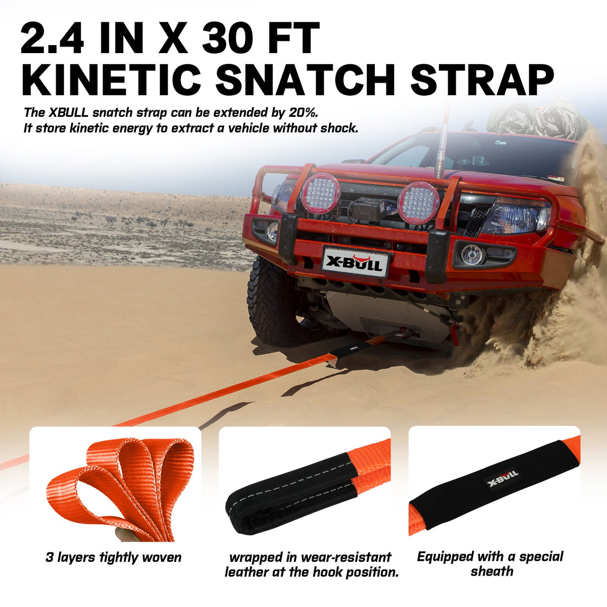 4WD Recovery Kit with Tracks & Soft Shackles - X-BULL, view 5