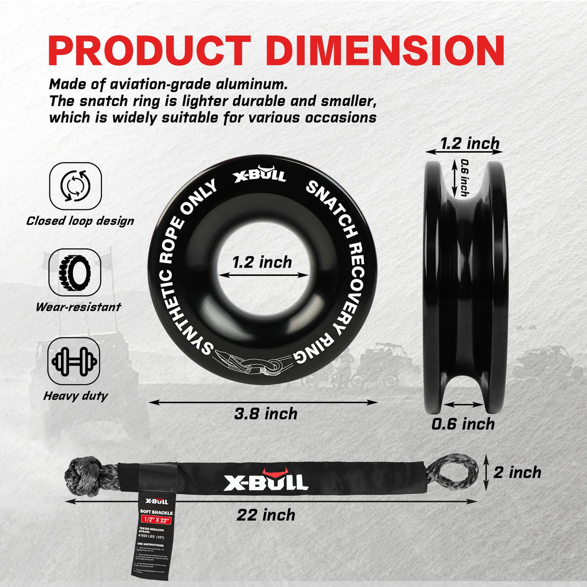 4WD Recovery Kit with Tracks & Soft Shackles - X-BULL, view 8