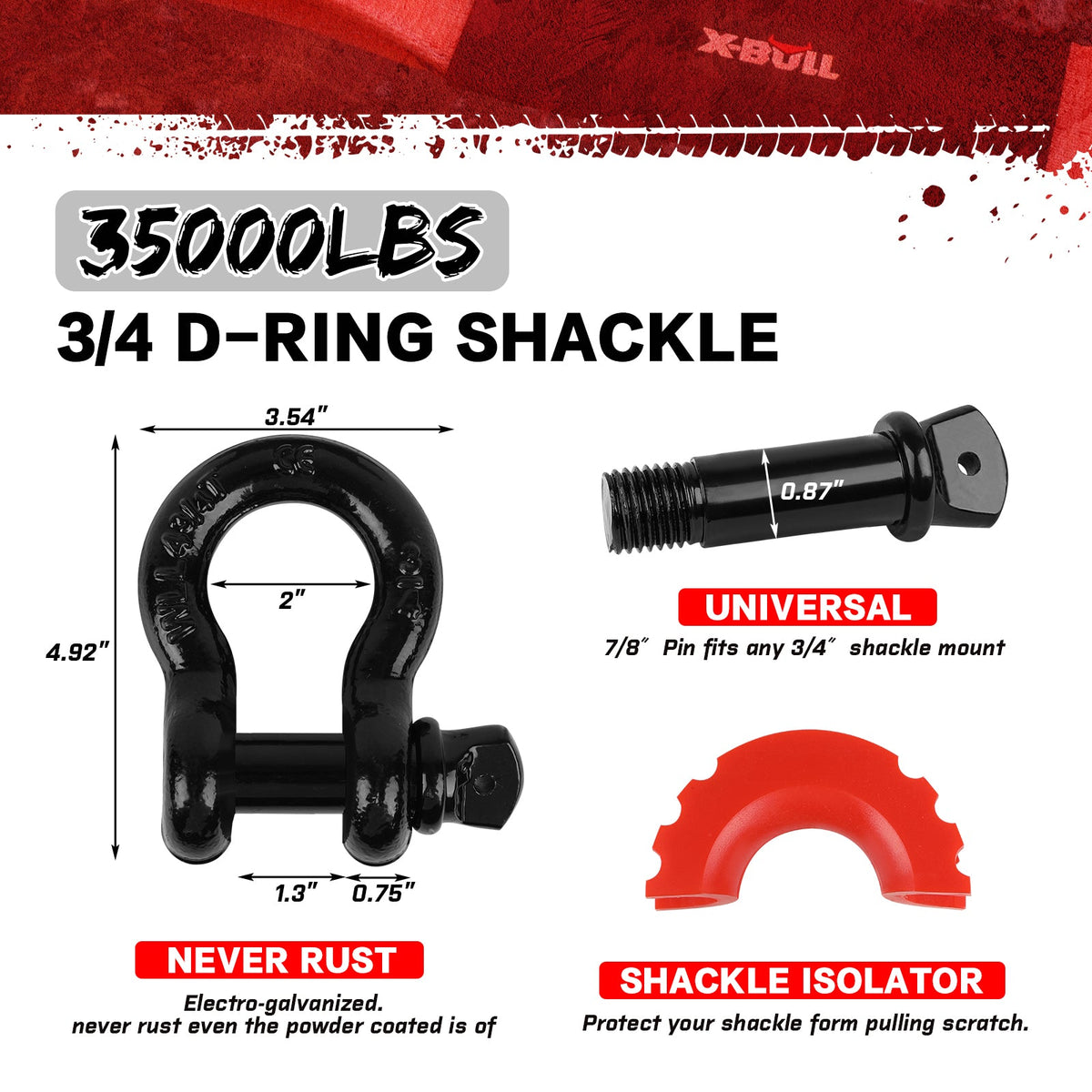 4WD Recovery Kit with Tracks & Soft Shackles - X-BULL, view 9