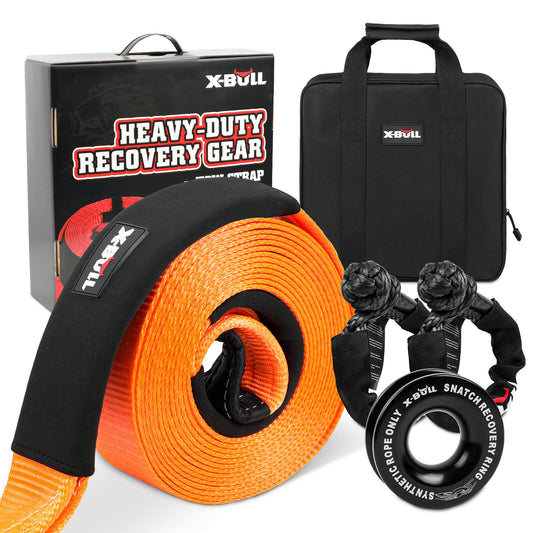 4WD Recovery Kit with Strap & Soft Shackles - X-BULL