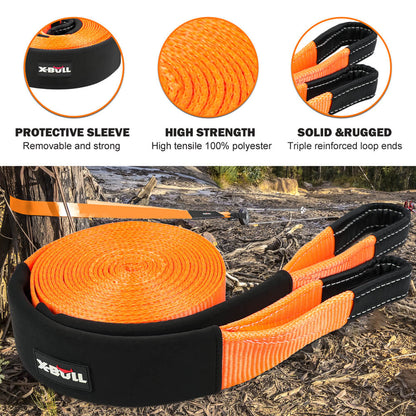 4WD Recovery Kit with Strap & Soft Shackles - X-BULL, view 2