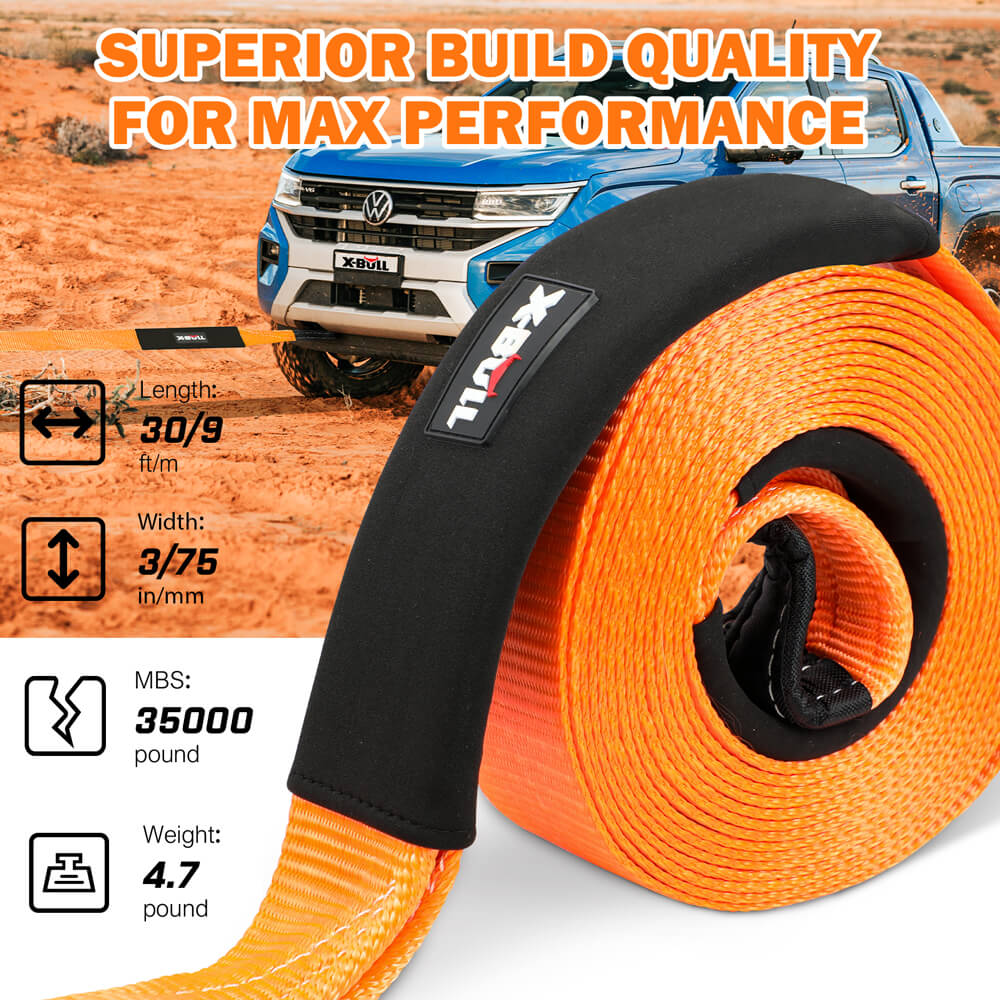 4WD Recovery Kit with Strap & Soft Shackles - X-BULL, view 3