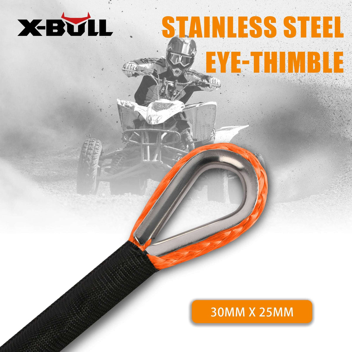 X-BULL SK75 Dyneema Synthetic Winch Rope 5.5mm x 13m, view 4
