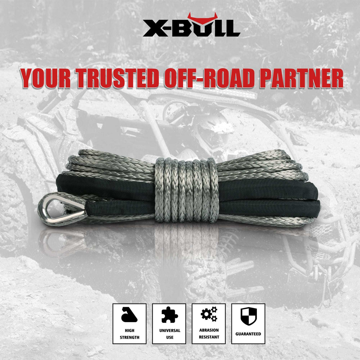 X-BULL SK75 Synthetic Winch Rope 5.5mm x 13m – 10 Pack, view 2