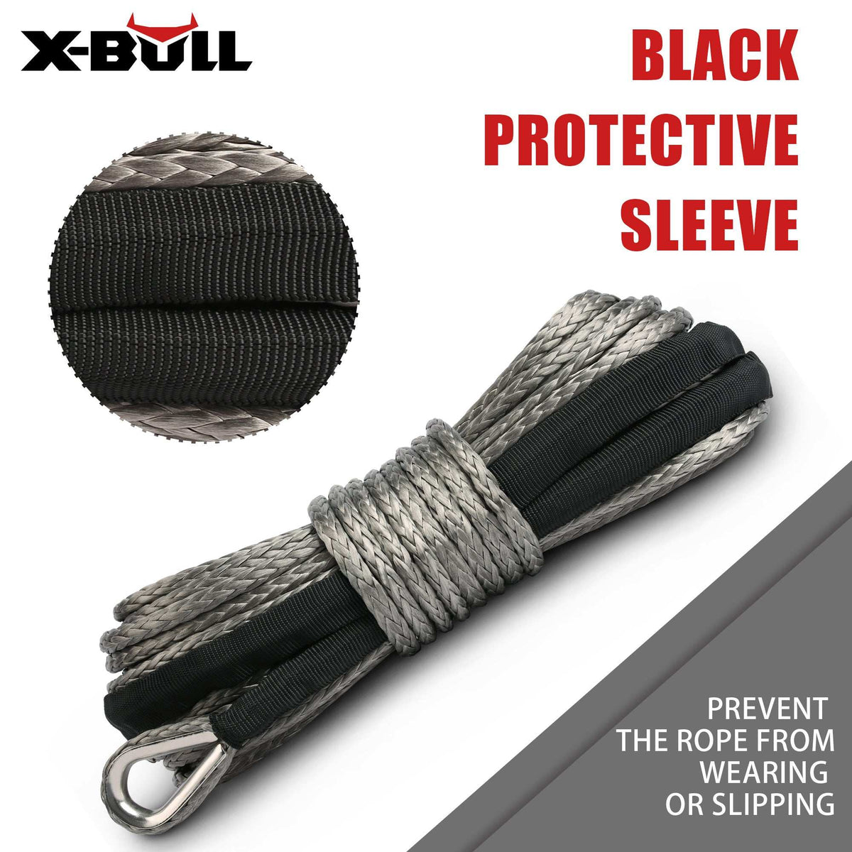 X-BULL SK75 Synthetic Winch Rope 5.5mm x 13m – 10 Pack, view 6