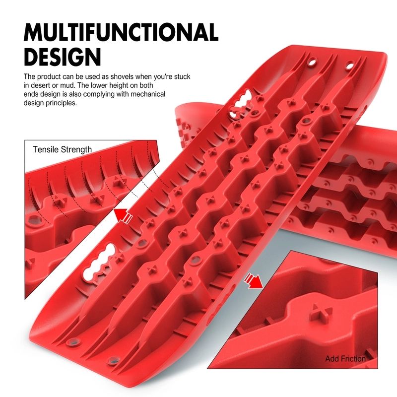 X-BULL Recovery Tracks with Mounting Pins - Red, view 3