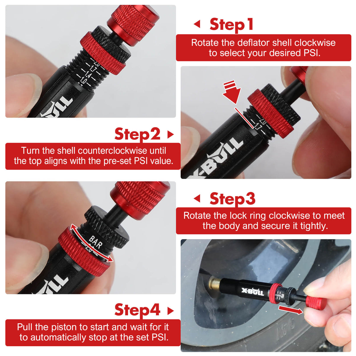 X-BULL Automatic Tyre Deflators 4PCS, view 2