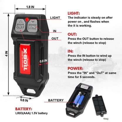 X-BULL 12V Wireless Winch Remote Control Kit, view 5