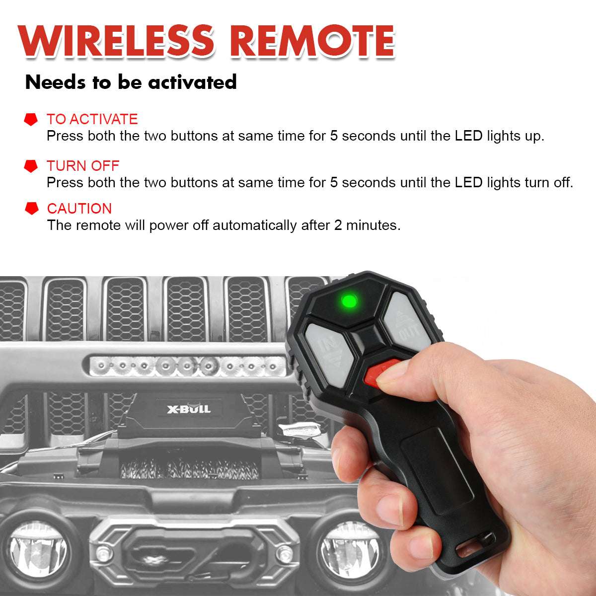 X-BULL 12V Wireless Winch Remote Control Kit, view 9