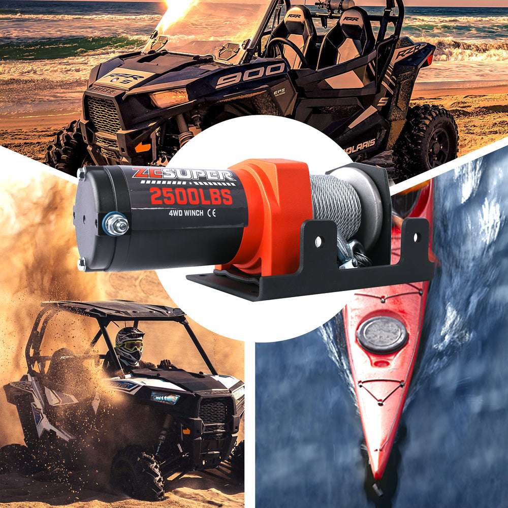 2500lb 12V Electric Winch with Steel Cable, view 6
