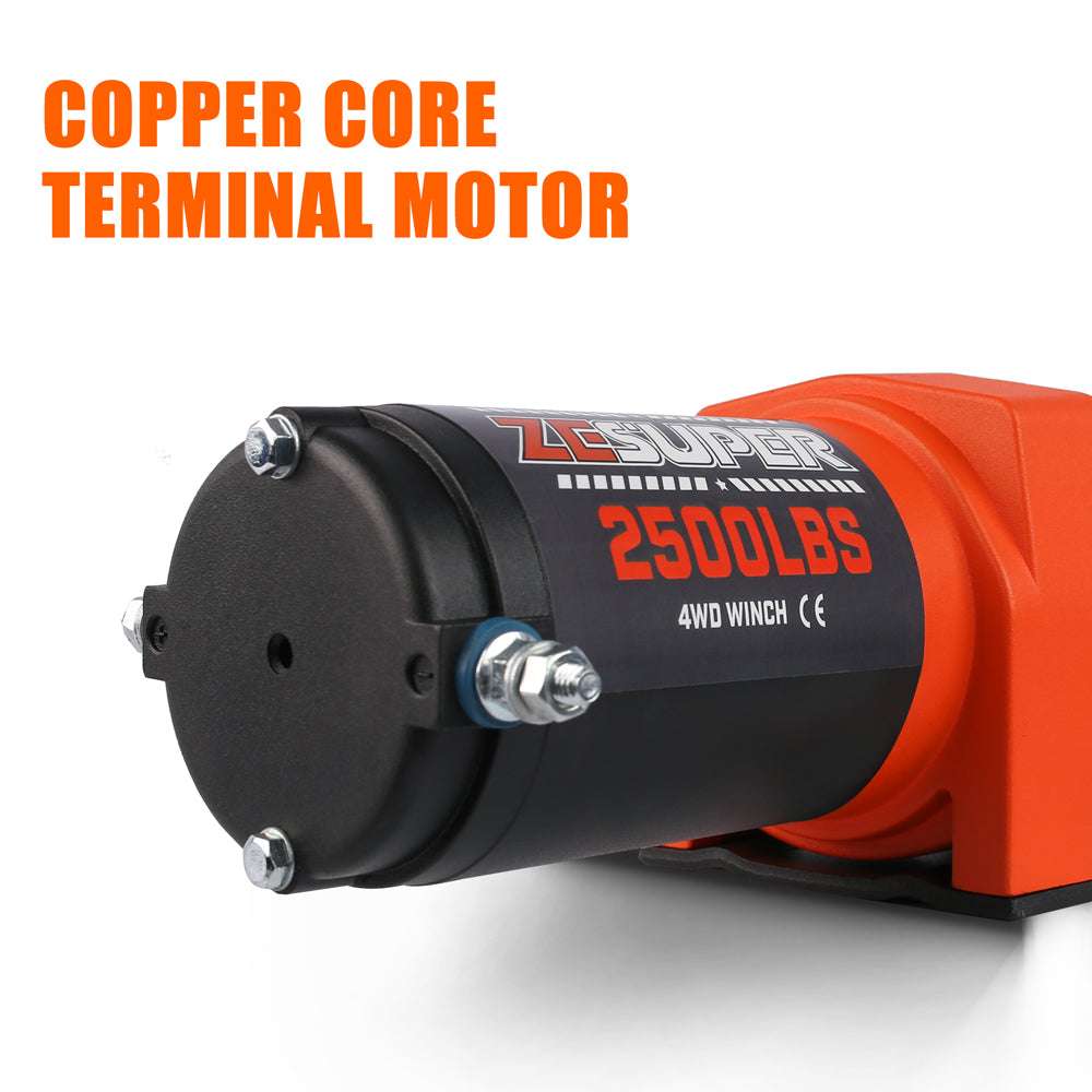 2500lb 12V Electric Winch with Steel Cable, view 7