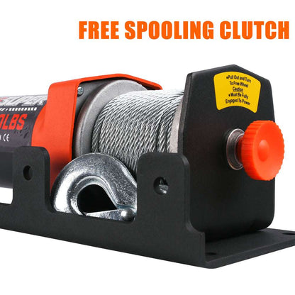 2500lb 12V Electric Winch with Steel Cable, view 8