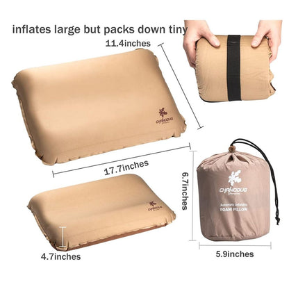 Camping Pillow – Self-Inflating with 3D Neck Support, view 2